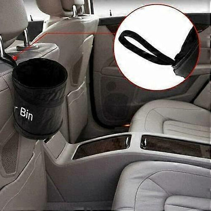 Black Portable Collapsible Car Bin | Trash Can| Bin| Car Bin | Car Accessories | Rubbish Bin | Car Gadgets | Storage Basket | Pop-up Leak Proof Trash