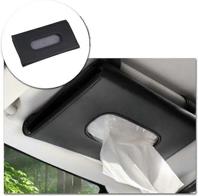 Car Visor Tissue Box Multifunctional Car Tissue Holder PU Leather Backseat Sun Visor Tissue Holder for Car