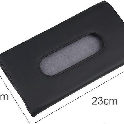 Car Visor Tissue Box Multifunctional Car Tissue Holder PU Leather Backseat Sun Visor Tissue Holder for Car Accessories (black)
