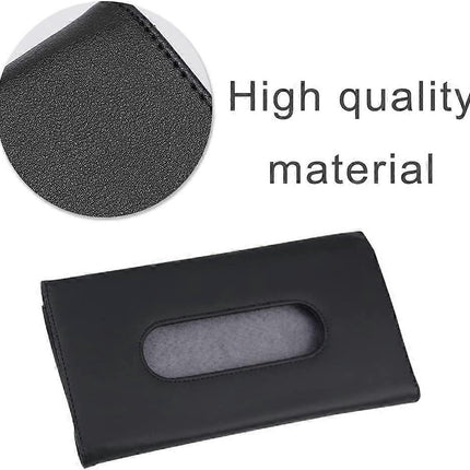 Car Visor Tissue Box Multifunctional Car Tissue Holder PU Leather Backseat Sun Visor Tissue Holder for Car Accessories (black)
