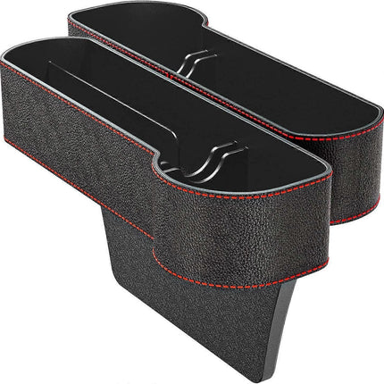 2pcs Car Front Seat Organizer Interior Storage Accessories Car Trunk Organizer Side Gap PU Leather for Side Storage Box
