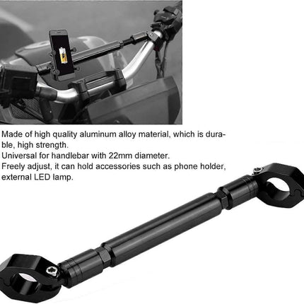 1Pcs Motorcycle Balance Bar Motorcycle Handlebar Big Car Modified Aluminum Alloy Motorcycle Balance Handlebar Cross Bar Motorcycle Accessories (Black)