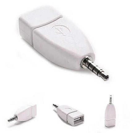 Converter Adapter USB 2.0 Female to 3.5mm Male AUX Audio Durable Car Plug Jack
