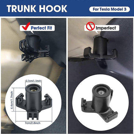 Piece ABS Trunk Hook for Tesla  Car Interior Modification Accessories Durable Trunk Organizer Behind - Grocery Bag Hanging Hooks (Model 3)