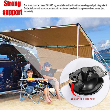 3Pcs Heavy Duty Suction Cups, Car Tie Down Hook, Camping Tarp Accessory with security Hook, Strong Power for Camping, Traveling and Other Outdoor Activi