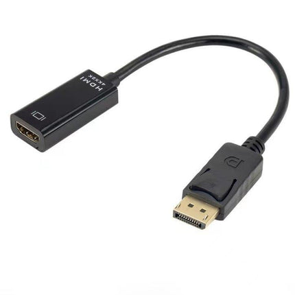 DisplayPort to HDMI Short Cable - Compact 4K DP to HDMI Adapter Cable for Monitor, TV, Projector (Black)