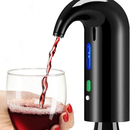 Wine Aerator Electric Wine Decanter One Touch Red - White Wine Accessories Aeration Work with Wine Opener for Beginner Enthusiast - Spout Pourer - Wine Preserver - Black