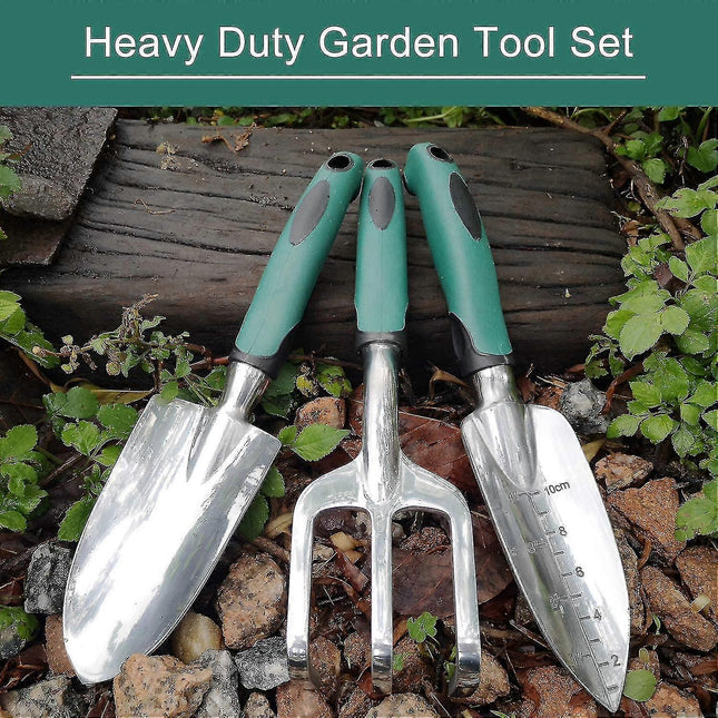 Garden Tool Set 3-piece Heavy-duty Gardening Tool Cast Aluminum With Soft Rubber Non-slip Handle Durable – product detail