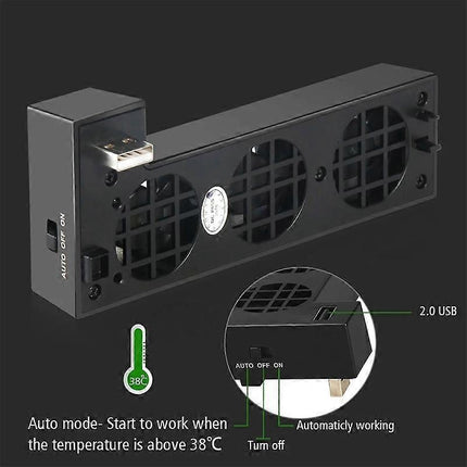 Type A DOBE TYX-1769 For Xbox One X Cooling Fan Game Console Rear Radiator Temperature Control Fan