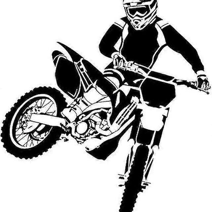 Motorbike Wall Stickers Self Adhesive Pvc Dirt Bike Wall Decal Bedroom Decor Black 58x68cm Dirt Bike Wall Sticker (black)