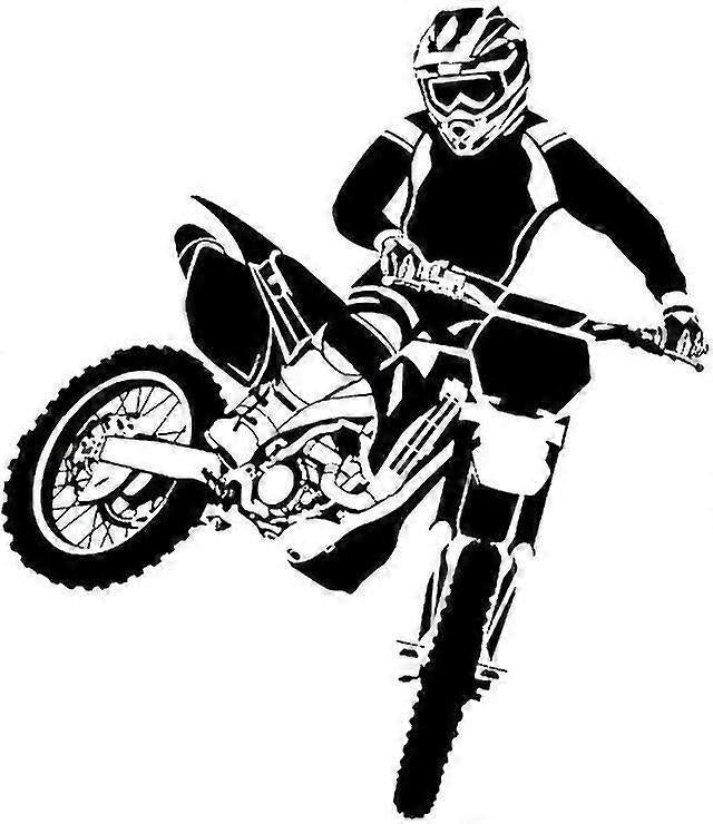 Motorbike Wall Stickers Self Adhesive Pvc Dirt Bike Wall Decal Bedroom Decor Black 58x68cm Dirt Bike Wall