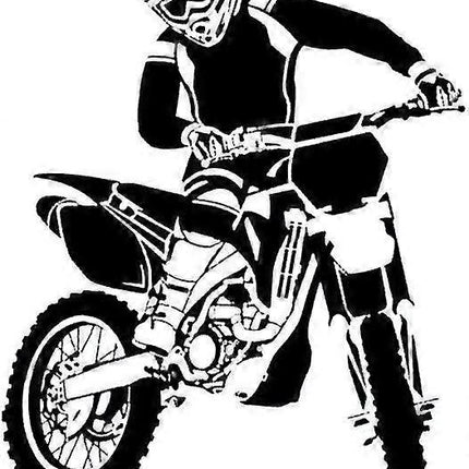 Motorbike Wall Stickers Self Adhesive Pvc Dirt Bike Wall Decal Bedroom Decor Black 58x68cm Dirt Bike Wall Sticker (black)