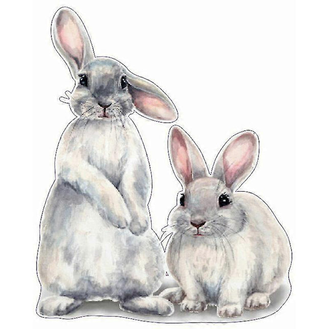 30 40cm Typography Wall Sticker Two Cute Rabbits babies Room V1263-JX-3143