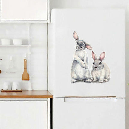 30*40cm Typography Wall Sticker Two Cute Rabbits babies Room