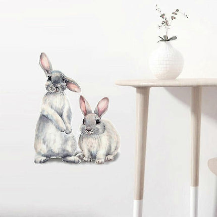 30*40cm Typography Wall Sticker Two Cute Rabbits babies Room