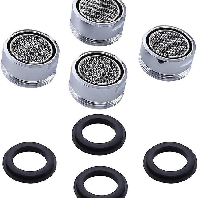 4 Pieces Faucet Filter Aerator Universal Water Saving Faucet Aerators For kitchen Sink Faucet or Bathroom Faucet Silver (24MM)
