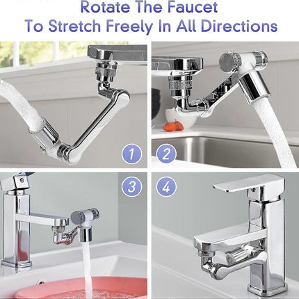 1080 Swivel Extension Faucet Multifunctional Faucet Jet Regulator Swivel Faucet Extension with Aerator 2 Modes Faucet Adapter with Universal Brass Aer