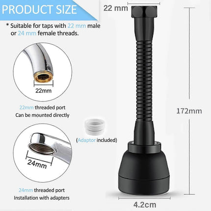 3 Modes 360 Swivel Faucet Extension, Swivel Faucet Aerators, Kitchen Sink Spray Head, Extension Faucet Adapter, Kitchen Faucet Nozzle, Brass Body