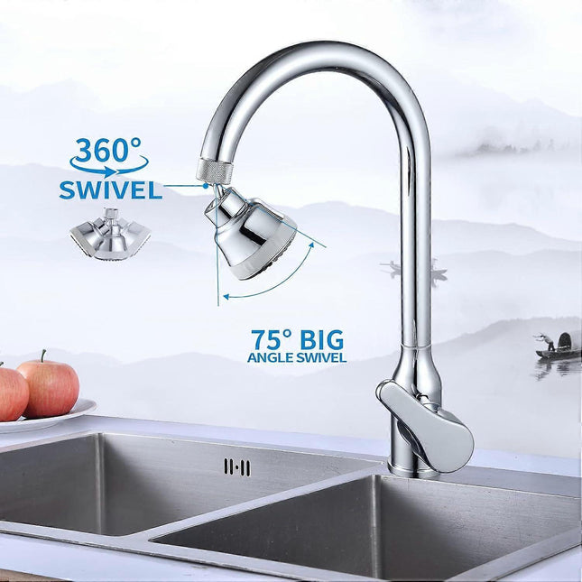 (Chrome)4 Spray Modes Faucet Aerator 360 Degree Faucet Sprayer Attachment Big Angle Kitchen – product detail