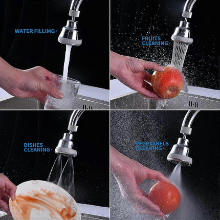 (Chrome)4 Spray Modes Faucet Aerator,360 Degree Faucet Sprayer Attachment,Big Angle Kitchen Faucet Aerator,Swivel Faucet Extender,Sink Sprayer Attachm