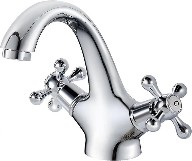pcs Retro Basin Faucet Double Handle Basin Mixer Tap Bathroom Sink Faucet Lavatory Faucet with Hot and Cold