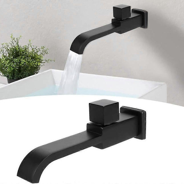 G1/2 Modern Brass Wall Mounted Faucets Bathroom Wall Mounted Faucet Single Hole Cold Water Faucet for Kitchen Bath Wash Basin Sink Matte Black