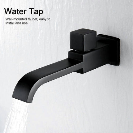 G1/2 Modern Brass Wall Mounted Faucets Bathroom Wall Mounted Faucet Single Hole Cold Water Faucet for Kitchen Bath Wash Basin Sink Matte Black