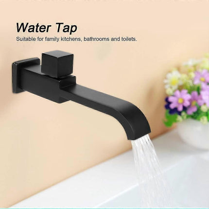 G1/2 Modern Brass Wall Mounted Faucets Bathroom Wall Mounted Faucet Single Hole Cold Water Faucet for Kitchen Bath Wash Basin Sink Matte Black