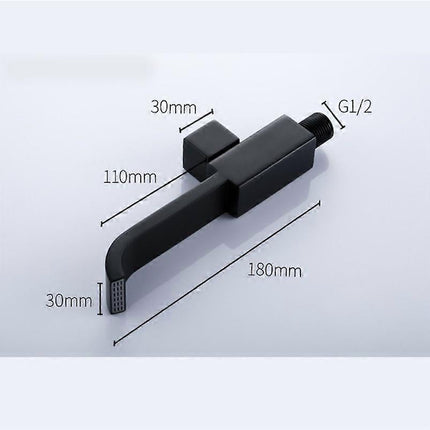 G1/2 Modern Brass Wall Mounted Faucets Bathroom Wall Mounted Faucet Single Hole Cold Water Faucet for Kitchen Bath Wash Basin Sink Matte Black