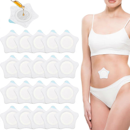 20pcs Castor Oil Pack Wrap for Belly Button, Self-Adhesive Castor Oil Belly