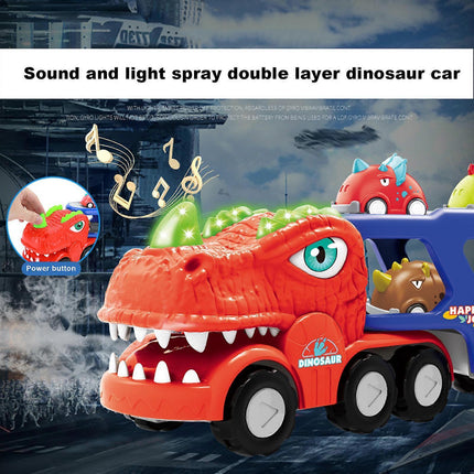 Multicolor Dinosaur Truck with 4 Pull Back Dinosaurs