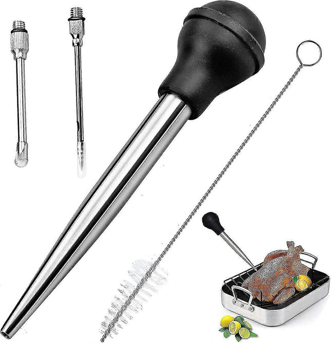 4pcs Stainless Steel Turkey Baster Syringe for Cooking V1263-JX-3418