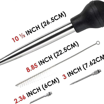 4pcs Stainless Steel Turkey Baster Syringe for Cooking