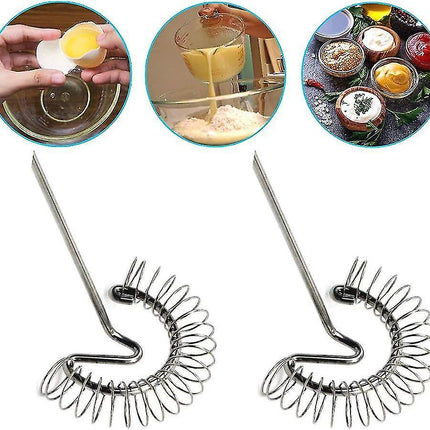 Magic Spiral Whisk Set - Stainless Steel Mixing and Whipping Tools (2pcs)