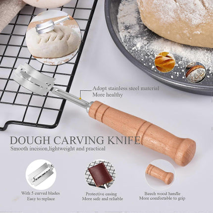 Dough Whisk Set of 3 - Handcrafted Dough Mixing Tools