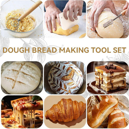 Dough Whisk Set of 3 - Handcrafted Dough Mixing Tools