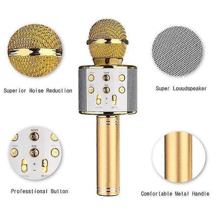 Bluetooth Wireless Microphone - KTV Singing Mic for iPhone, PC, Headset Use