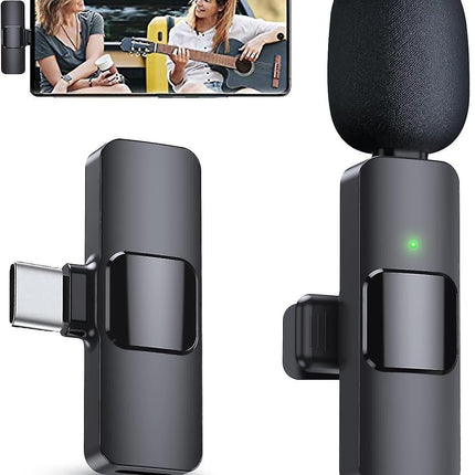 Mini Wireless Microphone - Mic for Android, Laptop, Type-C Devices