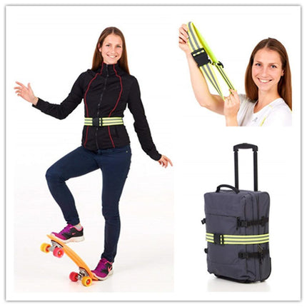 Adjustable Reflective Belt, Portable Running Reflective Gear with Security Tape