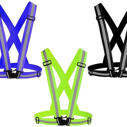 3 Pack Reflective Vest Running Gear, Adjustable High Visibility security Belts for Outdoor Use