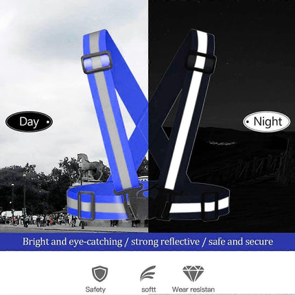 3 Pack Reflective Vest Running Gear, Adjustable High Visibility security Belts for Outdoor Use