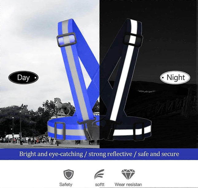 3 Pack Reflective Vest Running Gear Adjustable High Visibility security Belts for Outdoor Use – product detail