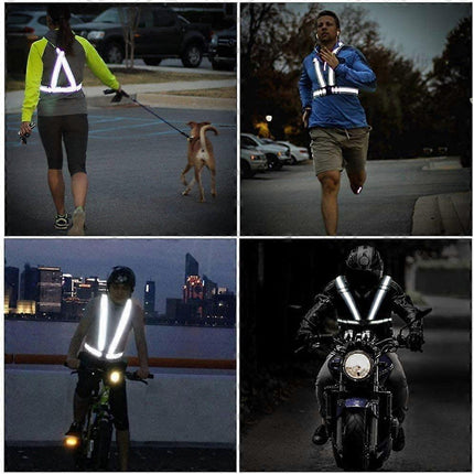 3 Pack Reflective Vest Running Gear, Adjustable High Visibility security Belts for Outdoor Use