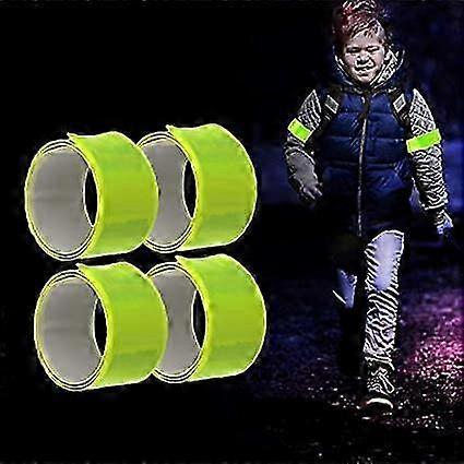 4pcs Reflective Tape Bands 30cm Orange Wrist & Leg Straps for Night Running or Cycling – product detail