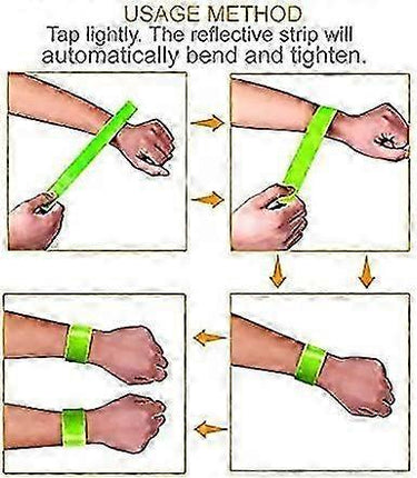 4pcs Reflective Tape Bands, 30cm Orange Wrist & Leg Straps for Night Running or Cycling