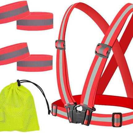 Reflective security Vest, Adjustable Reflector Gear Strap for Running and Cycling