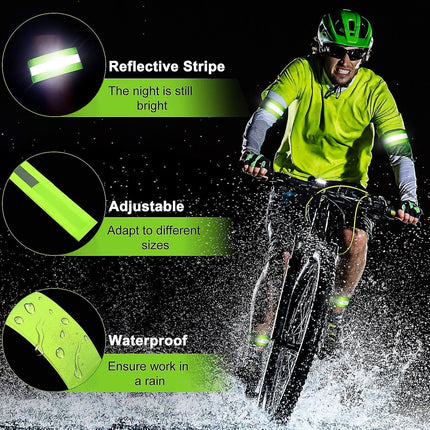 8 Pcs Reflective Bands, High Visibility Wrist & Ankle Straps for Walking or Running