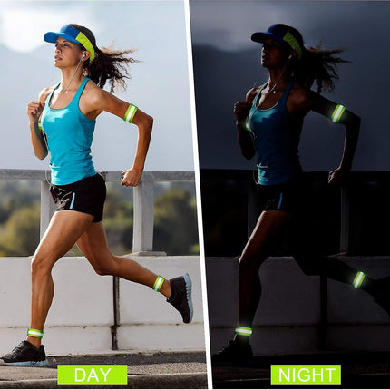 8 Pcs Reflective Bands, High Visibility Wrist & Ankle Straps for Walking or Running