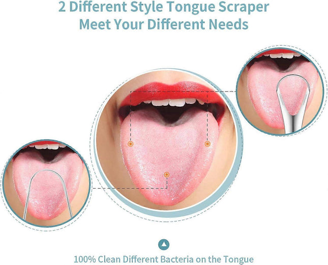 4PCS Stainless Steel Tongue Scrapers Metal Oral Cleaner for Bad Breath – product detail