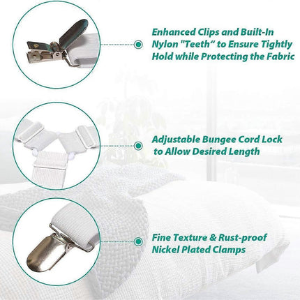 4PCS Bed Sheet Holder Straps, Sheet Stay Keeper Clips, Fasteners for Fitted Sheets